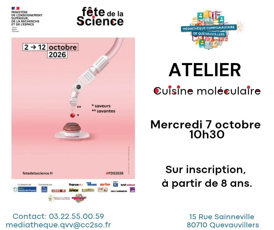 Lire la suite à propos de l’article [MÉDIATHÈQUE] • ATELIER CUISINE MOLÉCULAIRE