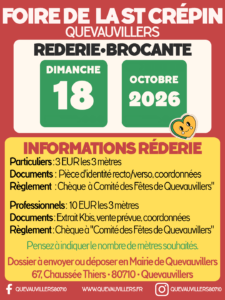 Lire la suite à propos de l’article 👕🛏️ 🧸 [INFOS REDERIE] • FOIRE DE LA ST CRÉPIN