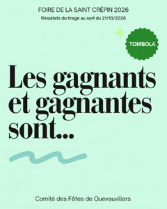 Lire la suite à propos de l’article 🍀 [TOMBOLA ST CRÉPIN] • RÉSULTATS DU TIRAGE AU SORT