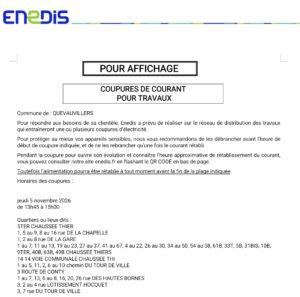 Lire la suite à propos de l’article 🔌  [INFORMATION ENEDIS] • COUPURE D’ÉLECTRICITÉ